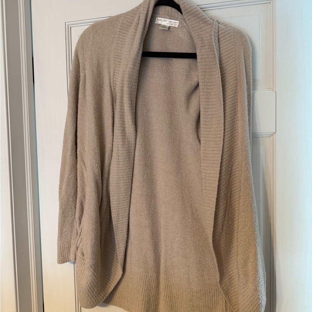 Barefoot Dreams Tan Open-Front Cardigan